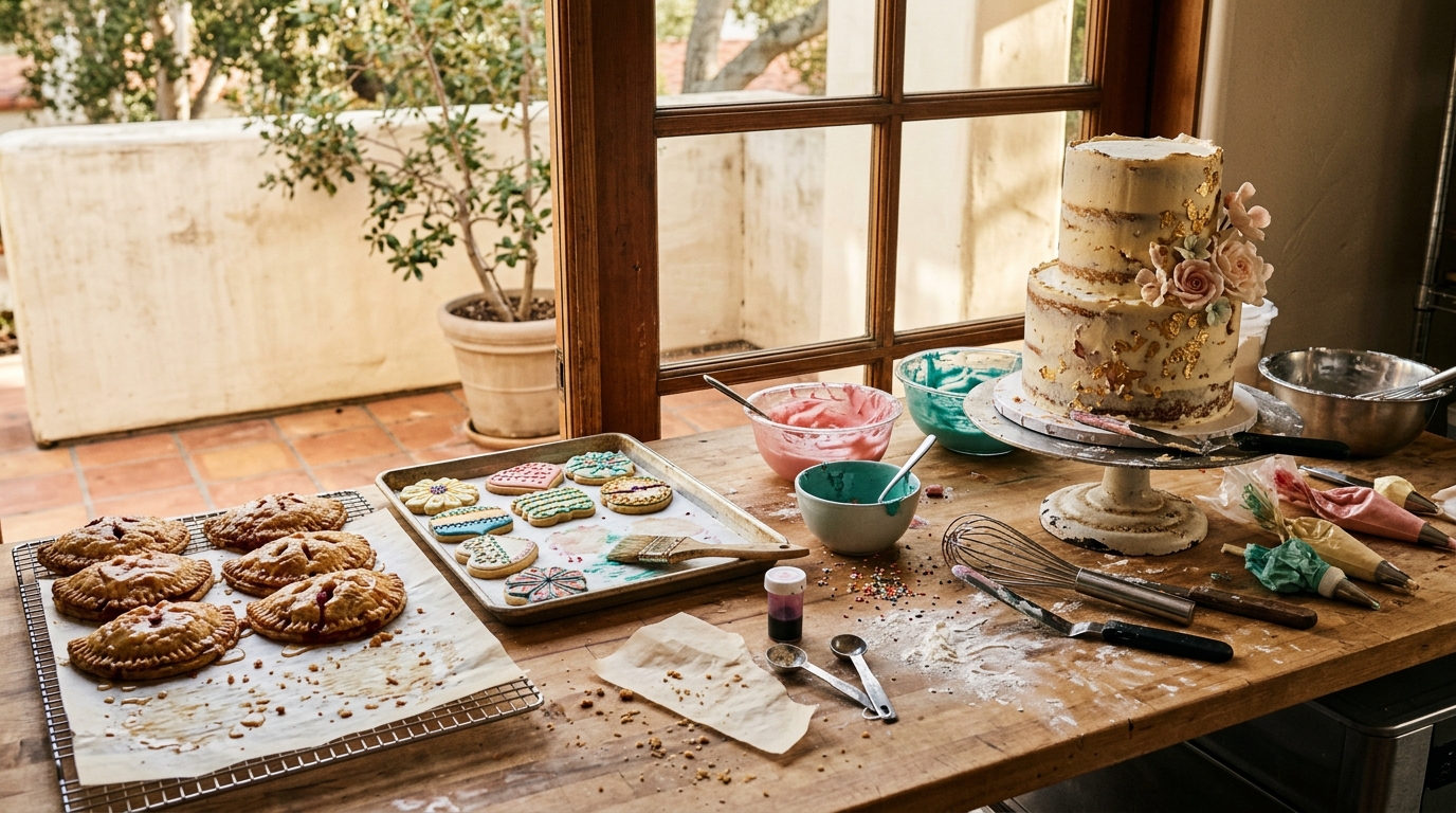 Gold leaf cake — Hand pies
