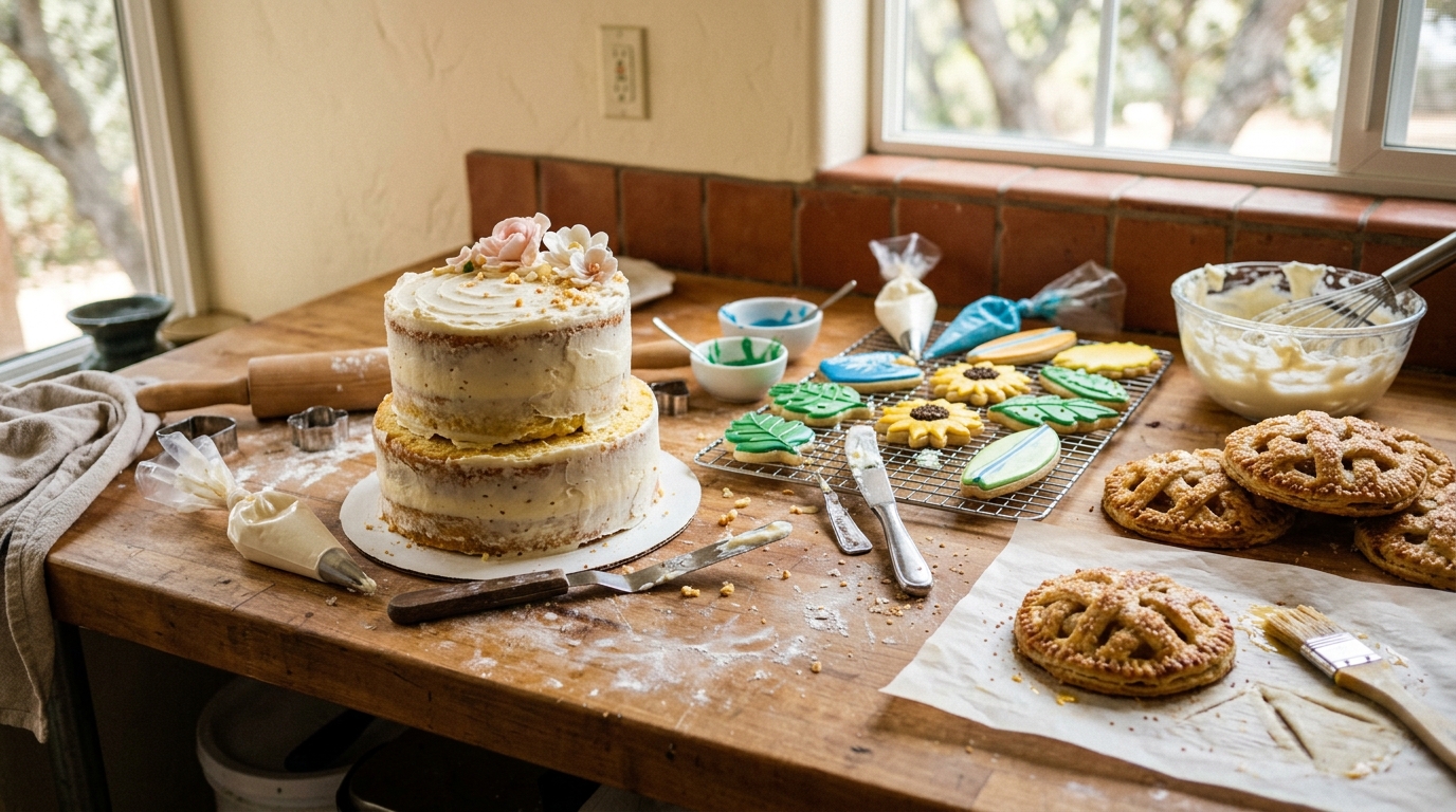 Sunflower cookies — Hand-iced